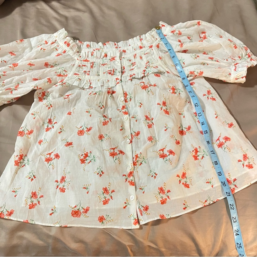 DOEN Farley Top in Sweet Abelia Floral Cottagecore Coquette PuffSleeve Top S - Picture 10 of 12